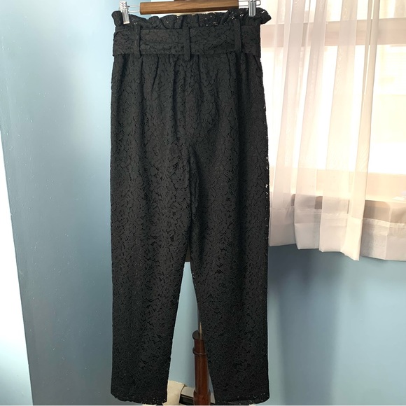 NWT J. Crew Black Lace Paper Bag Taper Pant - Picture 6 of 7